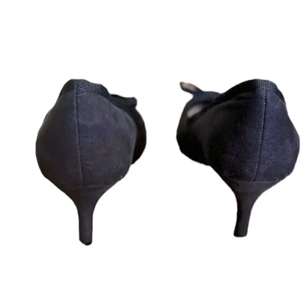 Zara Trafaluc Navy Blue Suede Pumps Size 38/7.5